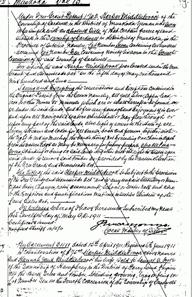 Harper's Land Patent